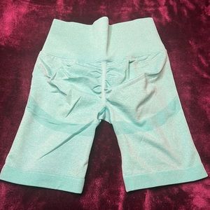 Blue biker shorts with booty contour and scrunch